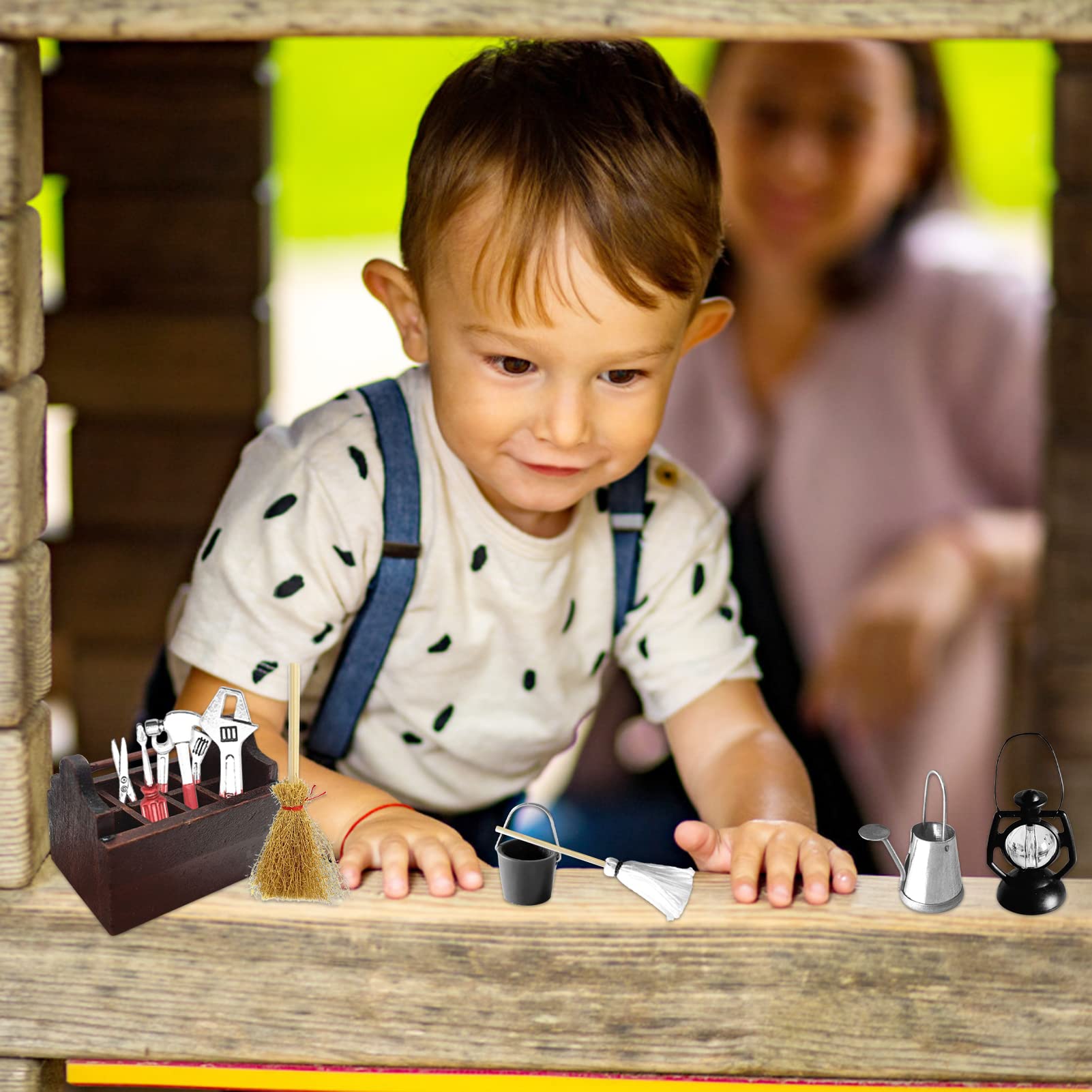 Set De 2 Mini Cajas De Herramientas De Madera – CVDYWDJIE – 46x40x24 Mm Y 43x35x27 Mm, Ideales Para Casas De Muñecas Y Juegos Creativos Infantiles