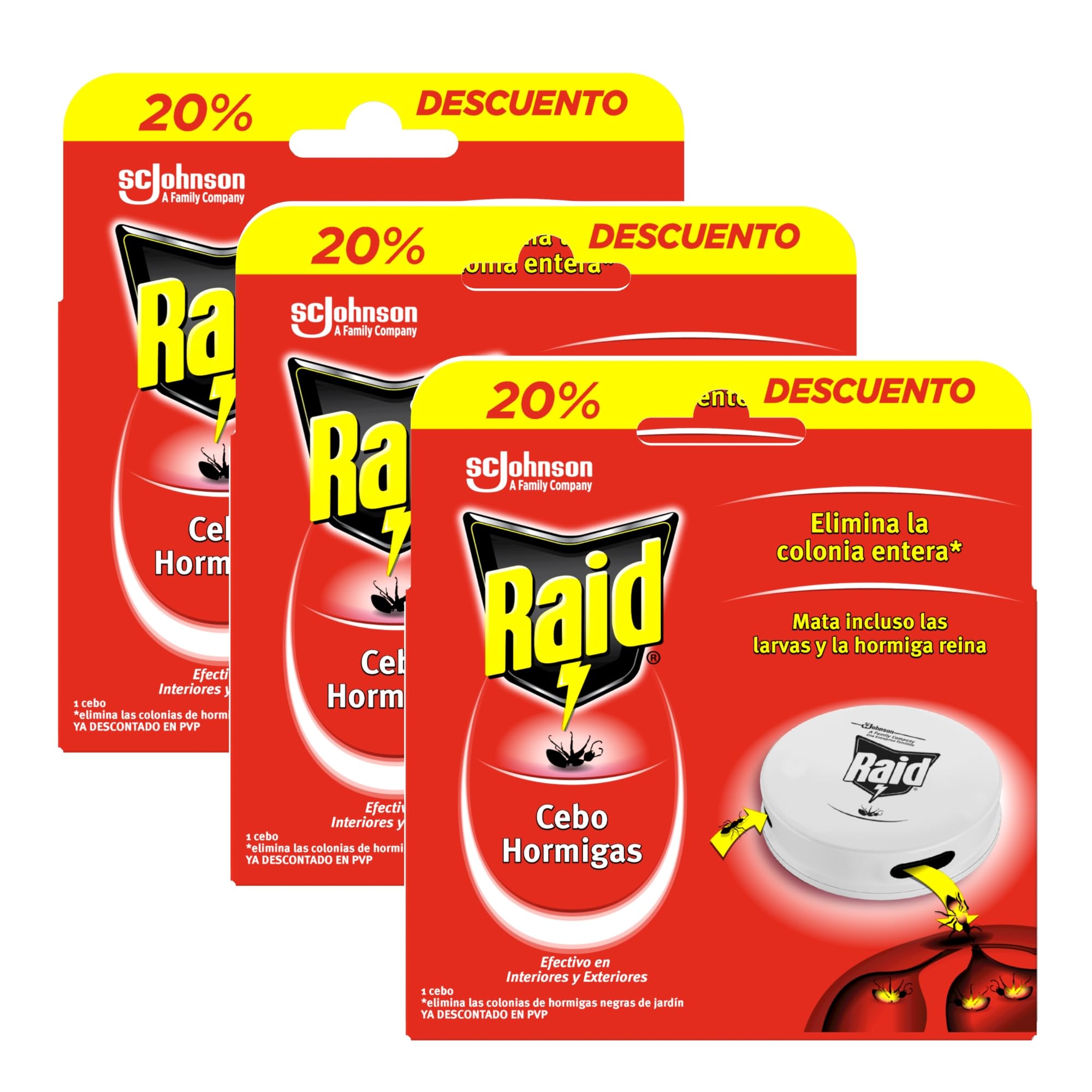 Raid ® Cebos - Trampa antihormigas, elimina la colonia de hormigas entera, efectivo en Interiores y Exteriores, 1 Unidad (Paquete de 1) — view 7