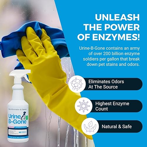 Miniatura 38 de KINZUA ENVIRONMENTAL Orine B-Gone, eliminador profesional de olores enzimáticos y removedor de manchas de mascotas, limpiador de orina para humanos