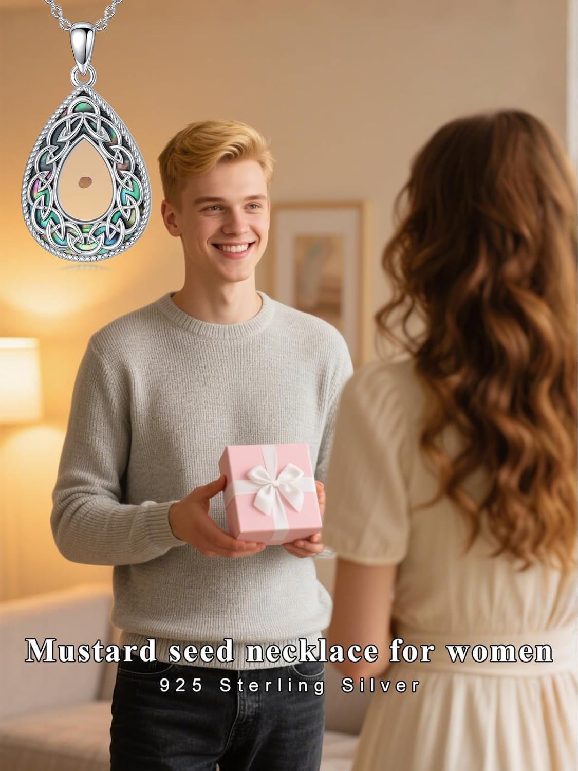 Mustard Seed Necklace for Women 925 Sterling Silver Faith of A Mustard Seed Necklace Christian Jewelry for women