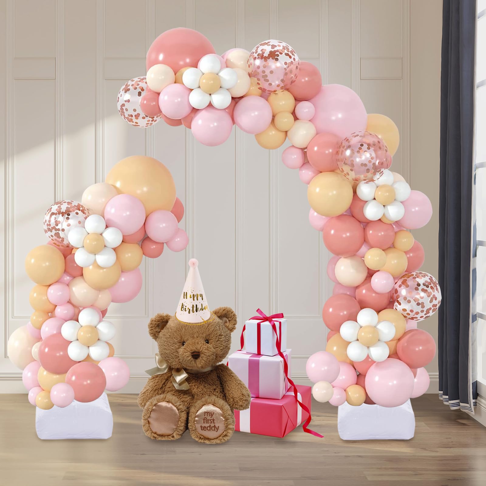 Set di supporto pieghevole per palloncini, 1,5 m, supporto per palloncini regolabile, per compleanno, laurea, anniversario, matrimonio