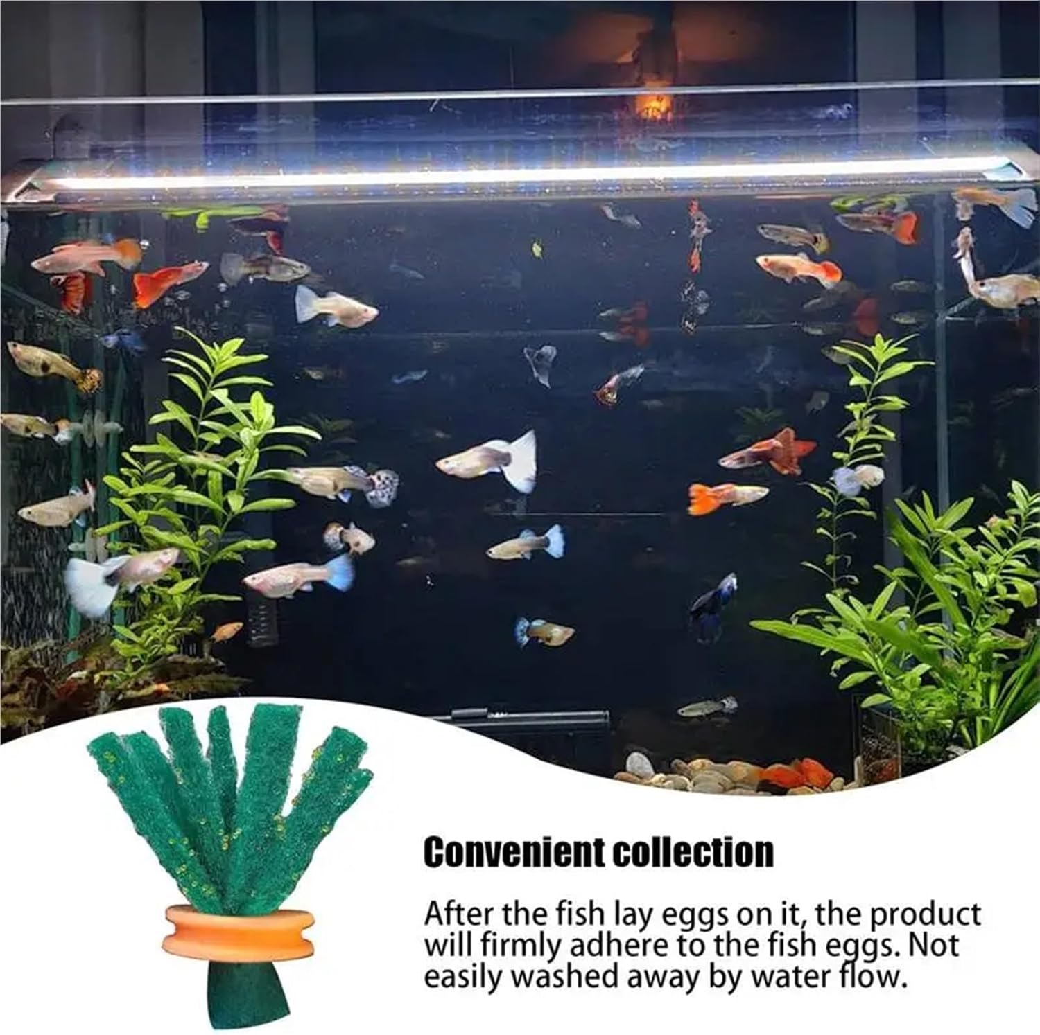 Fish Breeding Spawning Mop 80 Pieces Fish Spawning Mop – Aquarium Breeding Bed for Egg Hatching Prep, Decorative Tank Tool