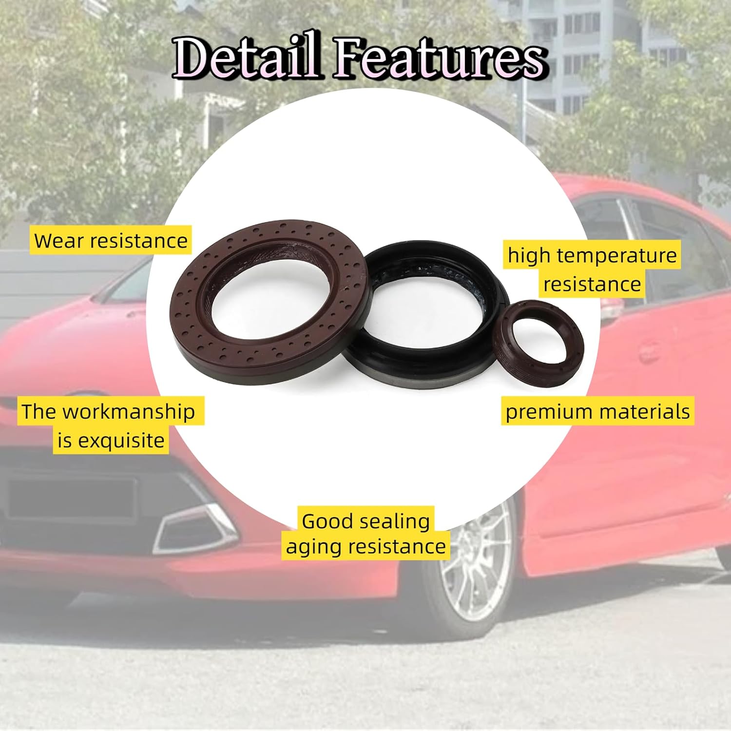 Transmission Seal Set- for 2011-2018 Ford Fiesta/Fusion/Focus/B-Max/EcoSport, DPS6 6DCT250, Drive Shaft Output Seal, Oil Pump Seal, Shaft Seal, Front Seals Kit & Input/Output Shaft Seals