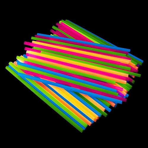 Miniatura 7 de Party Essentials Vasos de plástico suave de 16 onzas para fiesta, vasos de pinta, neón surtidos, 80 unidades con 100 popotes