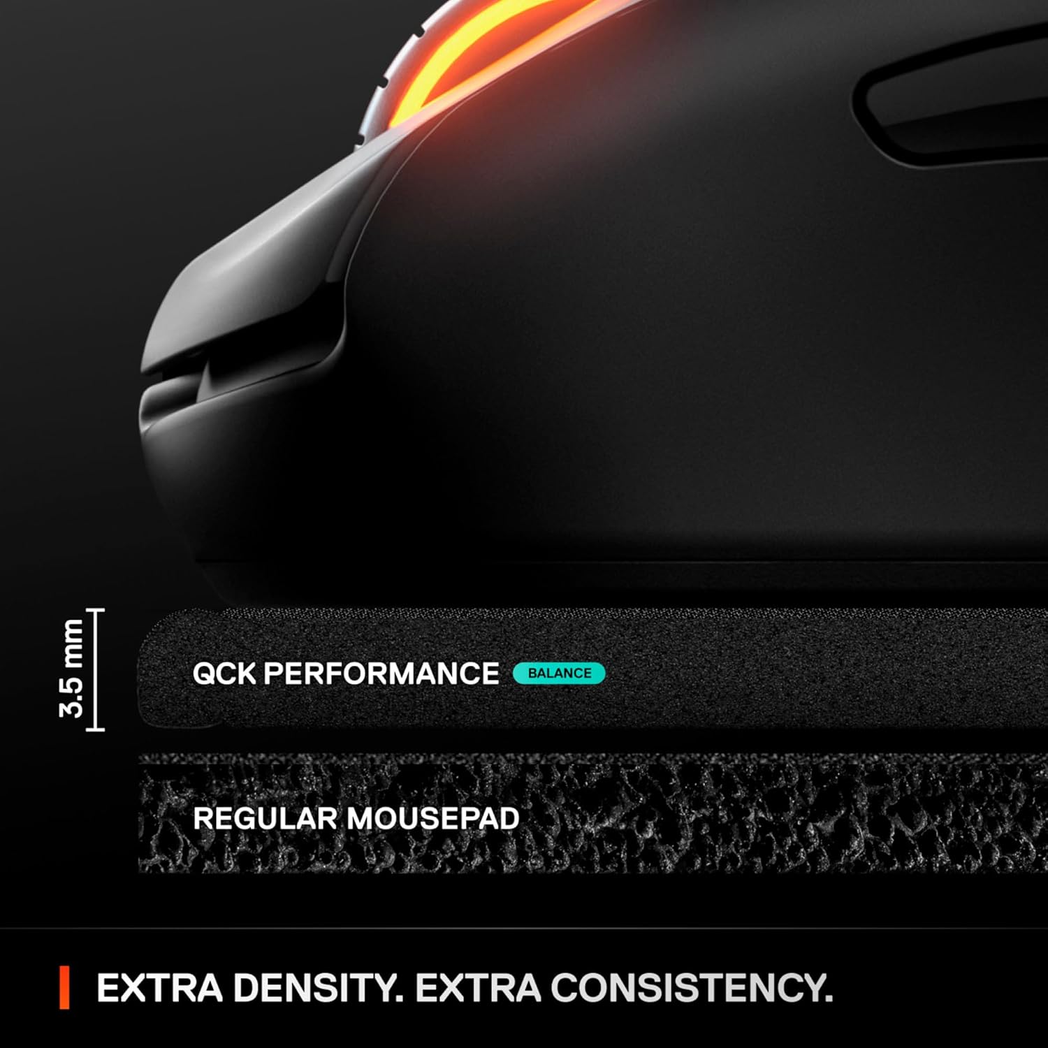SteelSeries QcK XL Performance Balance Gaming Mouse Pad - Extra Density for Smooth Glide - Flat Stitched Hems - Non-Slip Neoprene Rubber Base - 900 x 400mm - FPS, MOBA, RTS, MMO