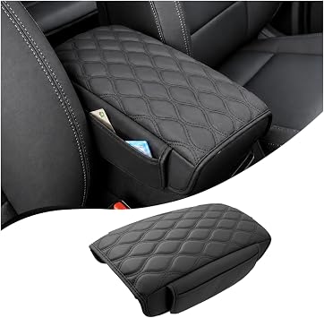Autorder Center Console Cover for 2016-2021 Hyundai Tucson Accessories Leather Armrest Cushion Cover with Storage Pockets Anti-Scratch Armrest Pad for Cat Dog Pet
