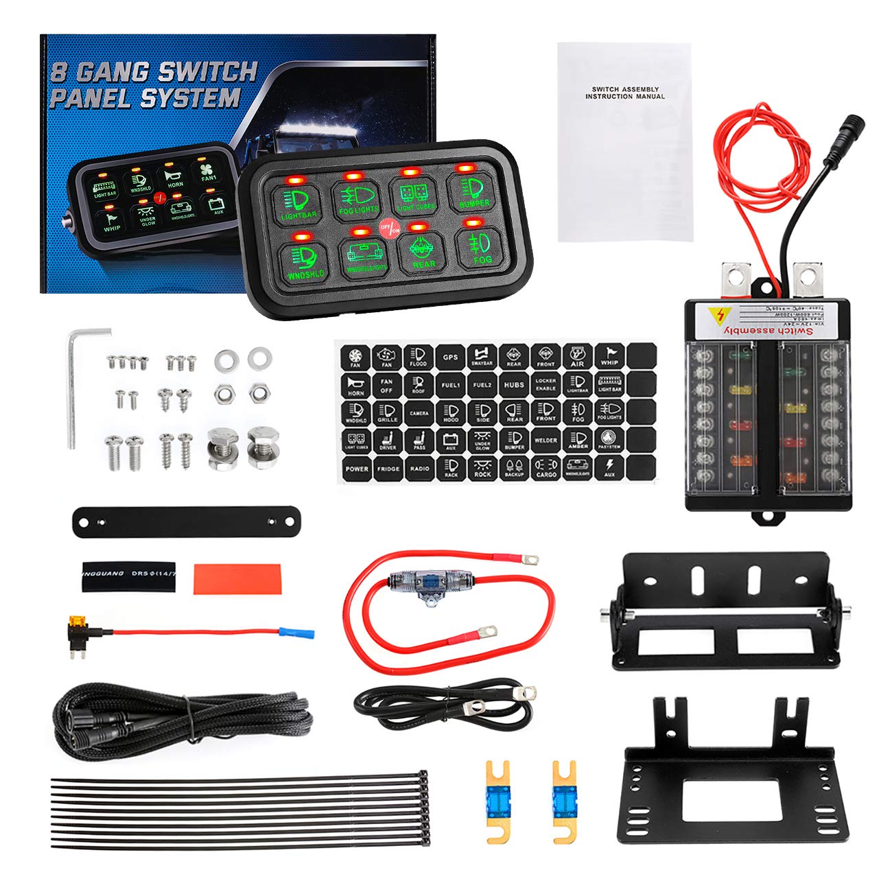 Buy Partol 8 Gang Switch Panel, Maxswitch LED Switch Panel Circuit