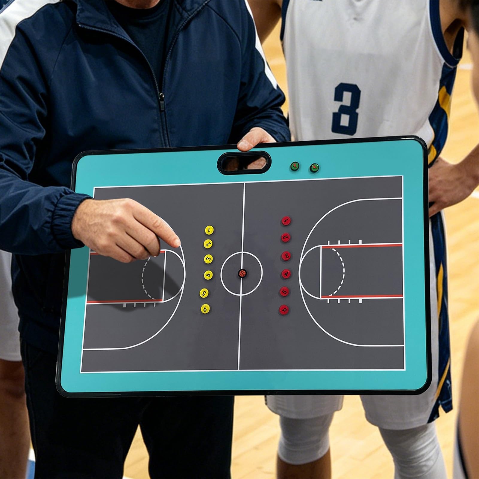 Pizarra Baloncesto, Pizarra Tactica Baloncesto, Portátil, Doble Cara, 60x40cm, Fácil de Escribir, para Uso en Entrenamientos