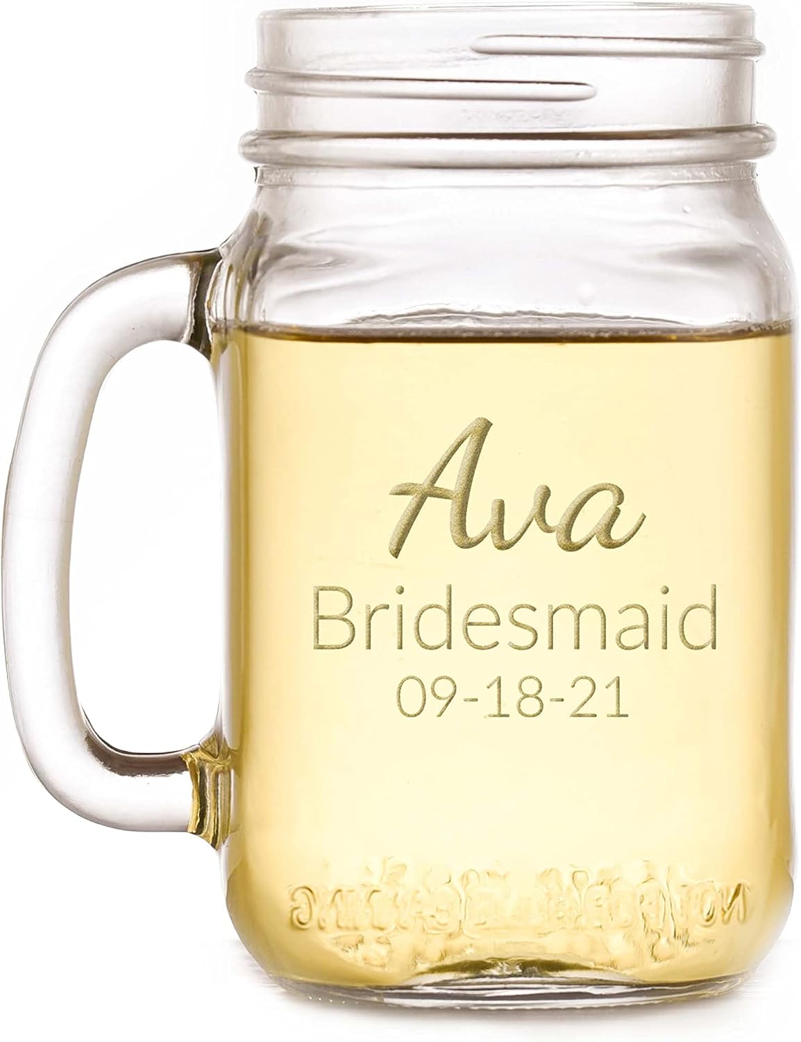 Bridesmaid Personalized Wedding Party Mason Jar (Single 1)