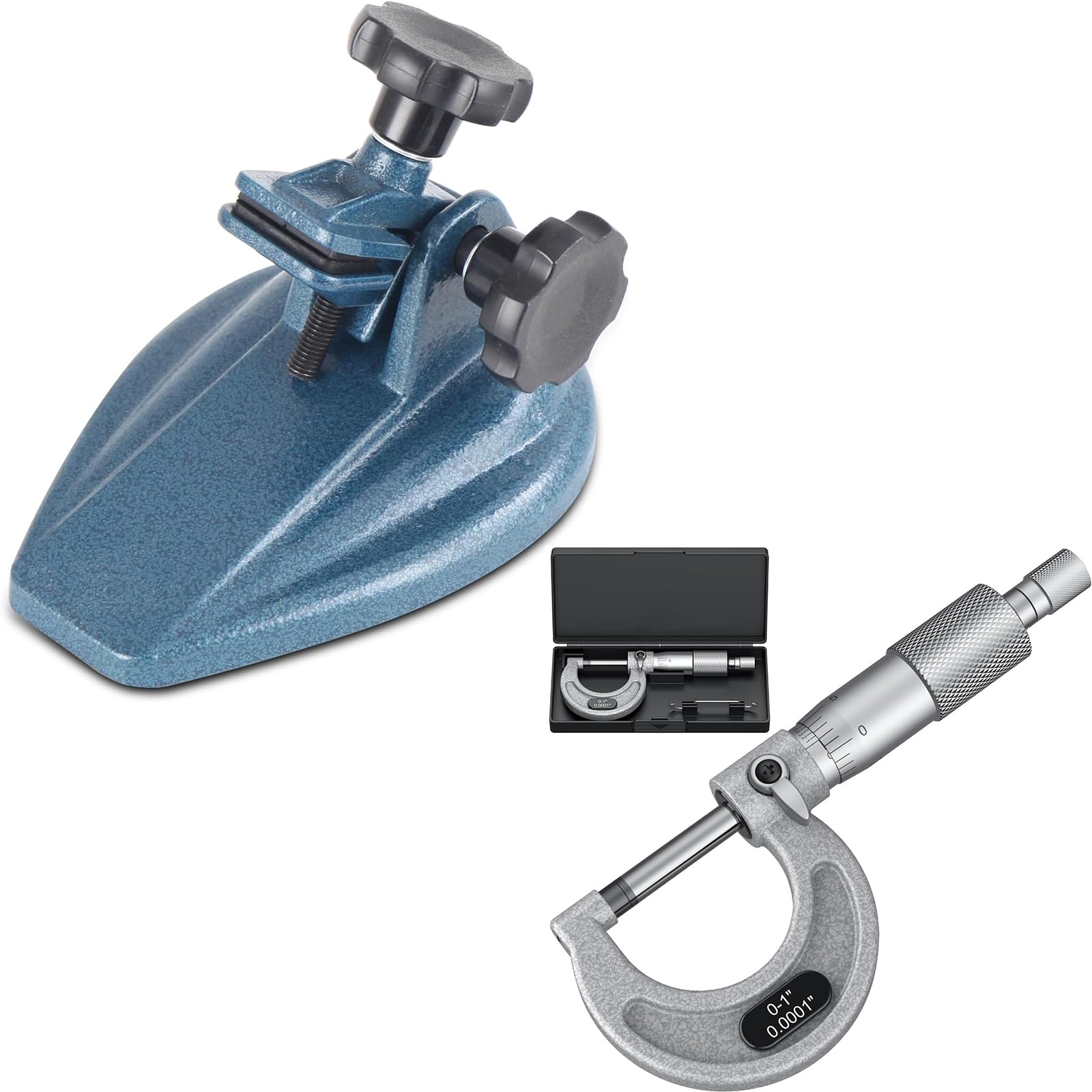 SOHNVWTGD Professional Stand for Micrometers Up to 4", 0-1", Machinist Micrometer, 0.0001" Graduation Set.