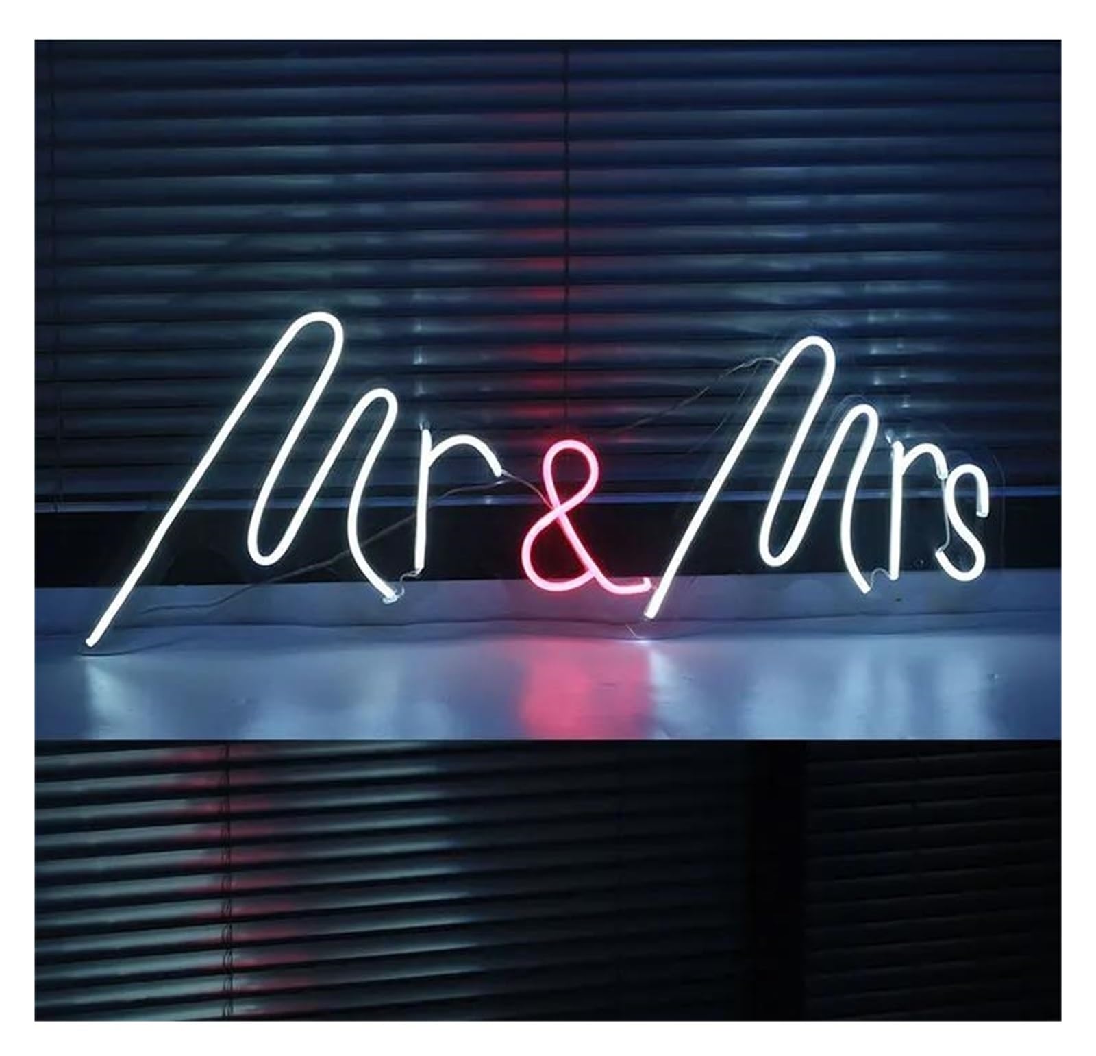 SHOUXI Sign Lamp Mr & Mrs Neon Wall Lights for Room Holiday Party Valentine's Day Marriage Proposal(60X26cm)