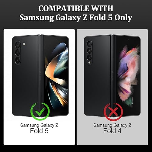Miniatura 6 de KANGHAR Funda tipo cartera para Samsung Galaxy Z Fold 5 con 2 ranuras para tarjetas de crédito, protección de cuerpo completo, funda delgada para