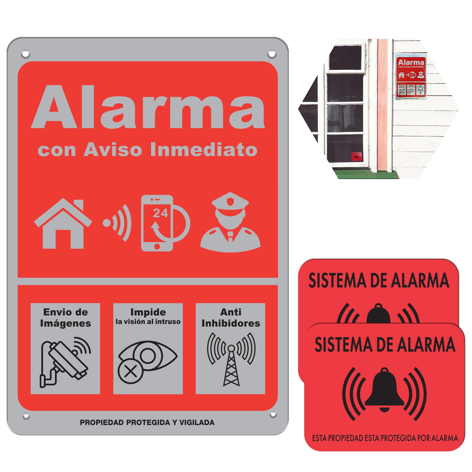 Cartello divieto di accesso impianto di allarme collegato con la centrale di sorveglianza