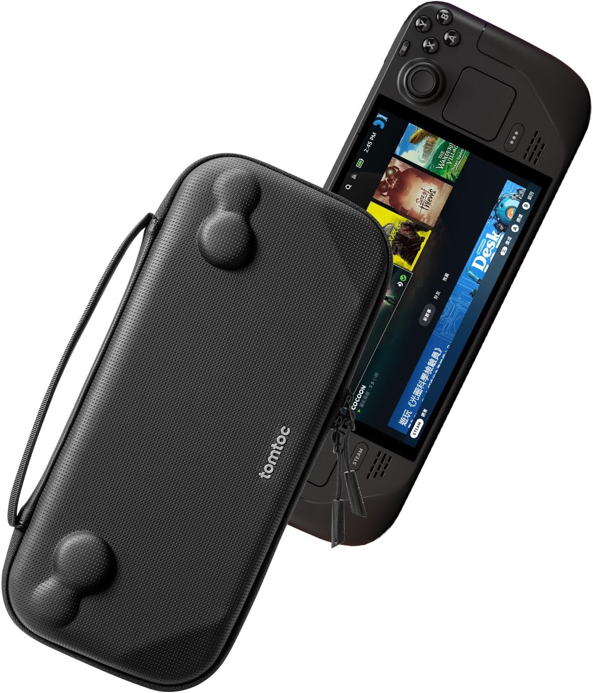tomtoc Carrying Case Compatible with Steam Deck, Protective case, Hard Portable Travel Carrying bag for Steam Deck Console & Accessories, Shockproof, Travel friendly, Black