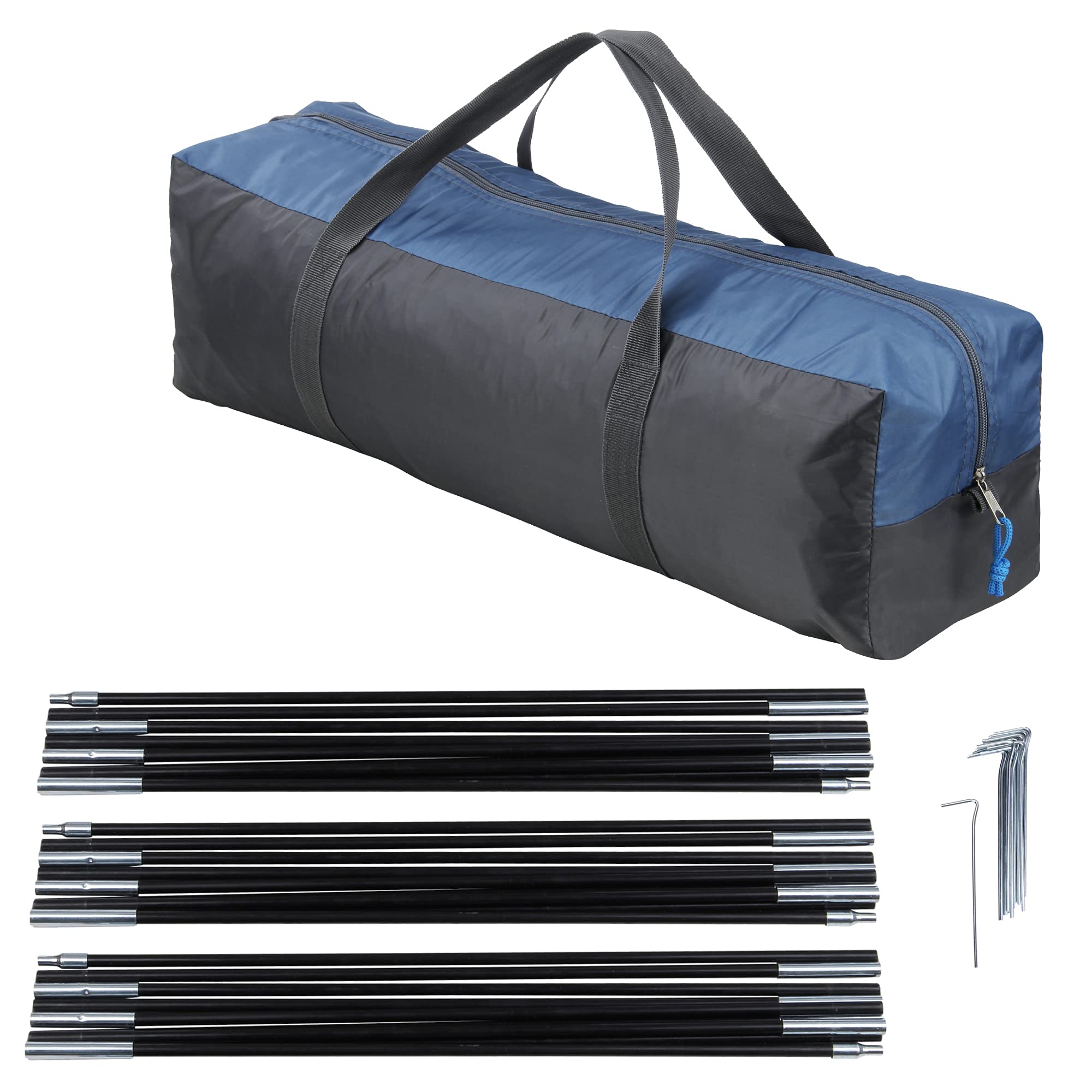 your GEAR Zelt Cetona - Campingzelt in 2 Größen für 4 oder 5 Mann, Kuppelzelt mit 3000 mm Wassersäule, Wohn-/ Vorraum, 2 Eingänge, Stehhöhe, dunkle Schlafkabine, Festivalzelt in Blau Grau