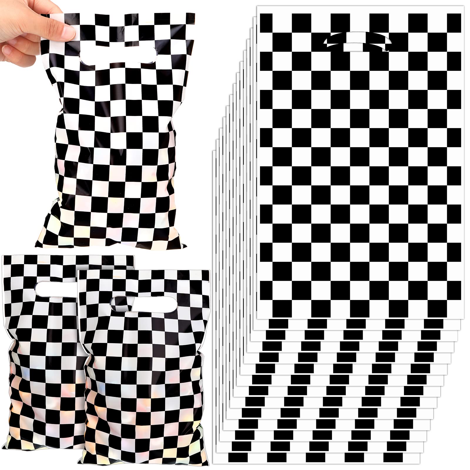 Buy 50 Pieces Black And White Checkered Bags Race Car Theme Party 