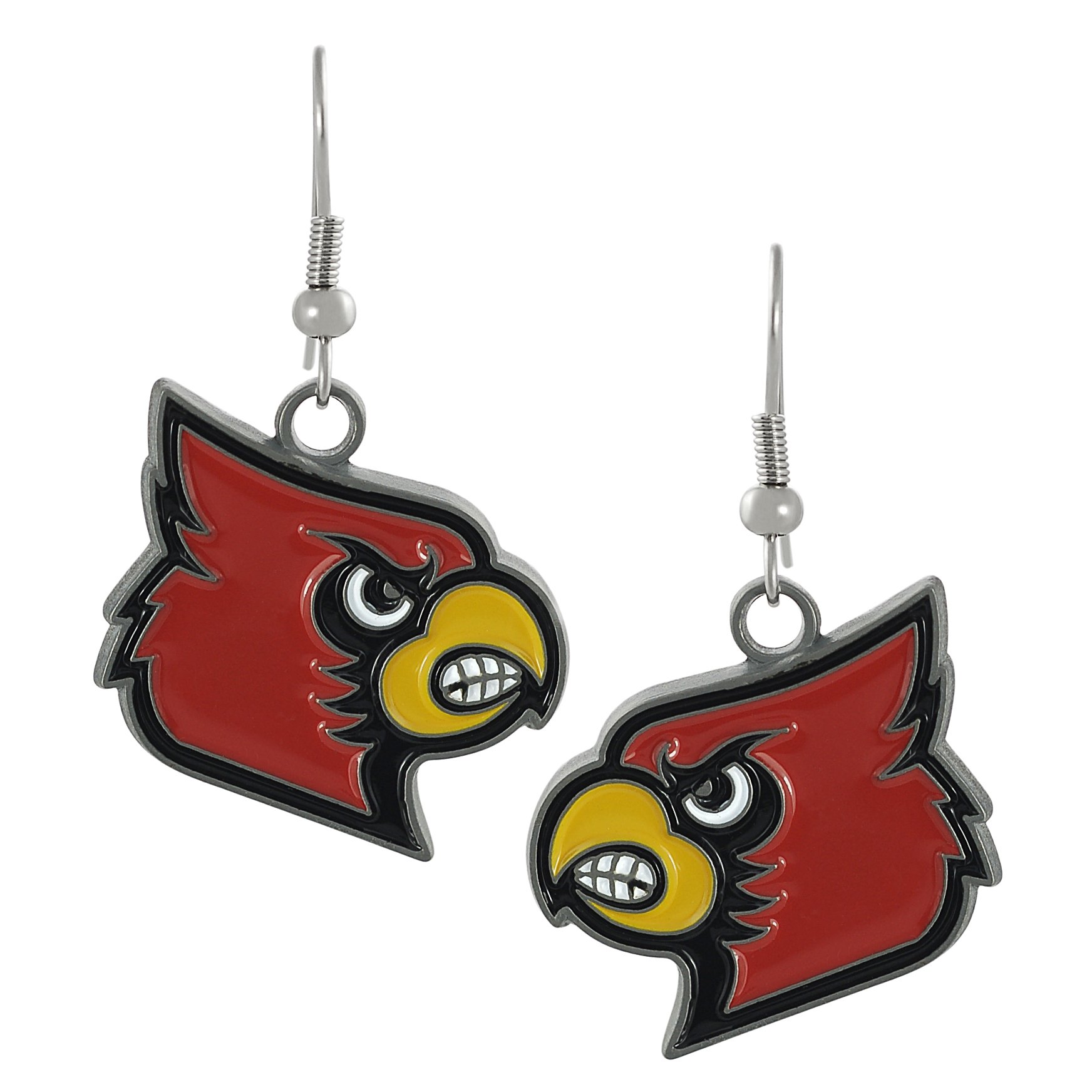 Silvertone Louisville Cardinals Dangle Earrings