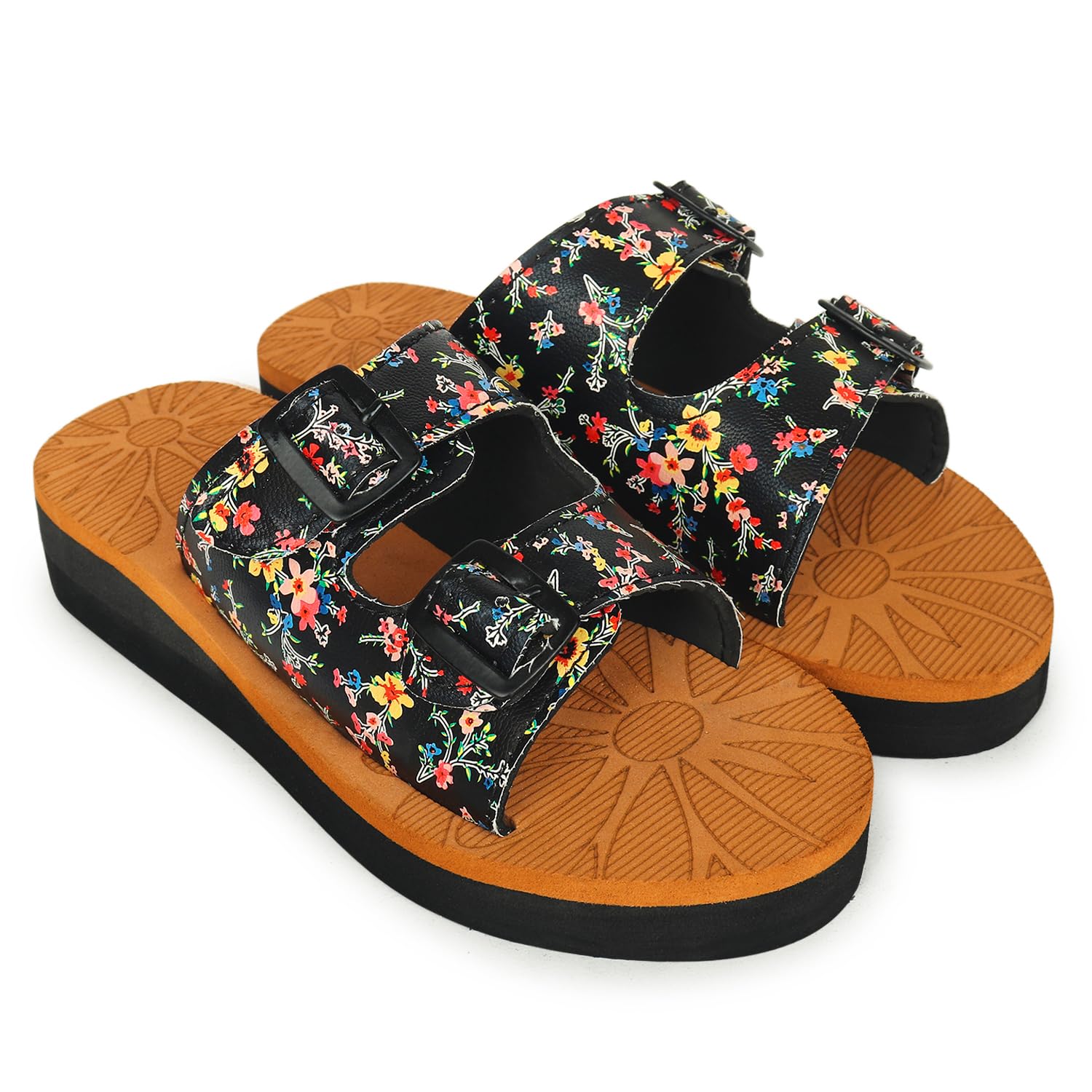Women Black Laser Synthetic Slippers Flipflop-image-27