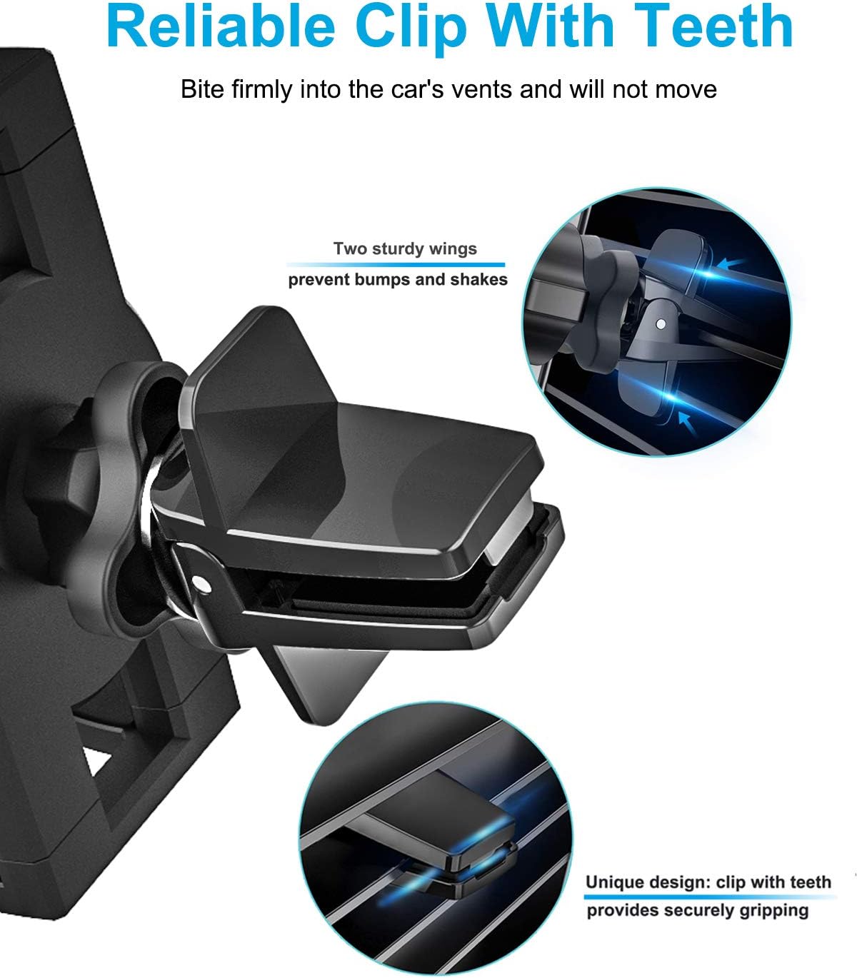 Tablet Mount for Car Vent, [Super Stable & Easy] Car Air Vent Tablet Holder with 360° Adjustable Clip, Compatible with iPad Pro, Air, Mini, iPhone, Galaxy Tabs, Z Fold, Fire HD, 4.7-13" Devices