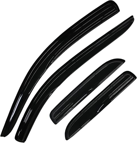 Miniatura 3 de HAIHUA - 4 viseras deflectoras de ventana de ventilación para Ram 02-08 1500 y 03-09 2500 3500 Quad (Aka Crew) Cab estilo montaje exterior viento