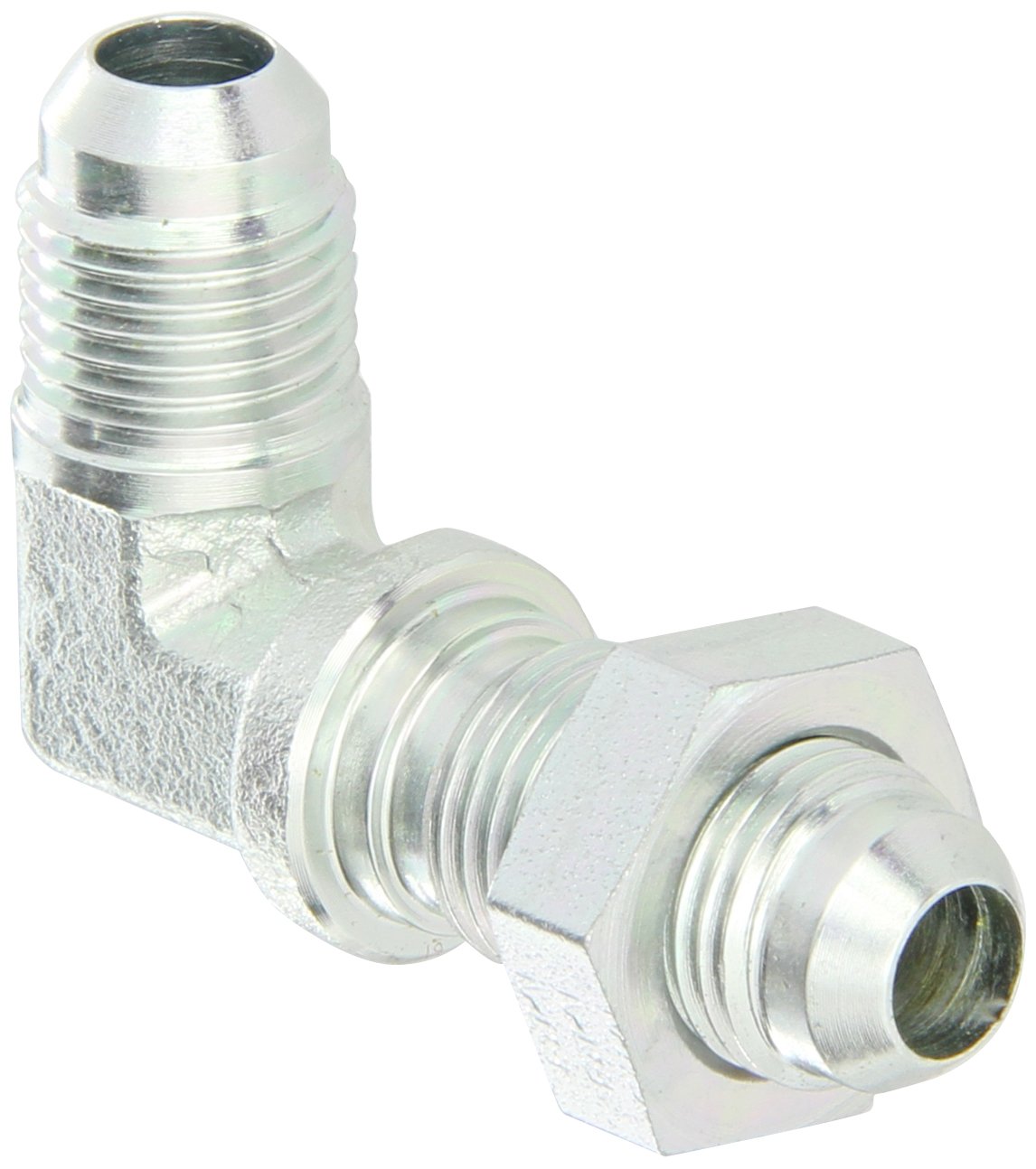 Eaton Aeroquip 2043-6-6S 90 Degree Bulkhead Union Elbow, JIC 37 Degree End Types, Carbon Steel, 3/8 JIC(m) End Size, 3/8