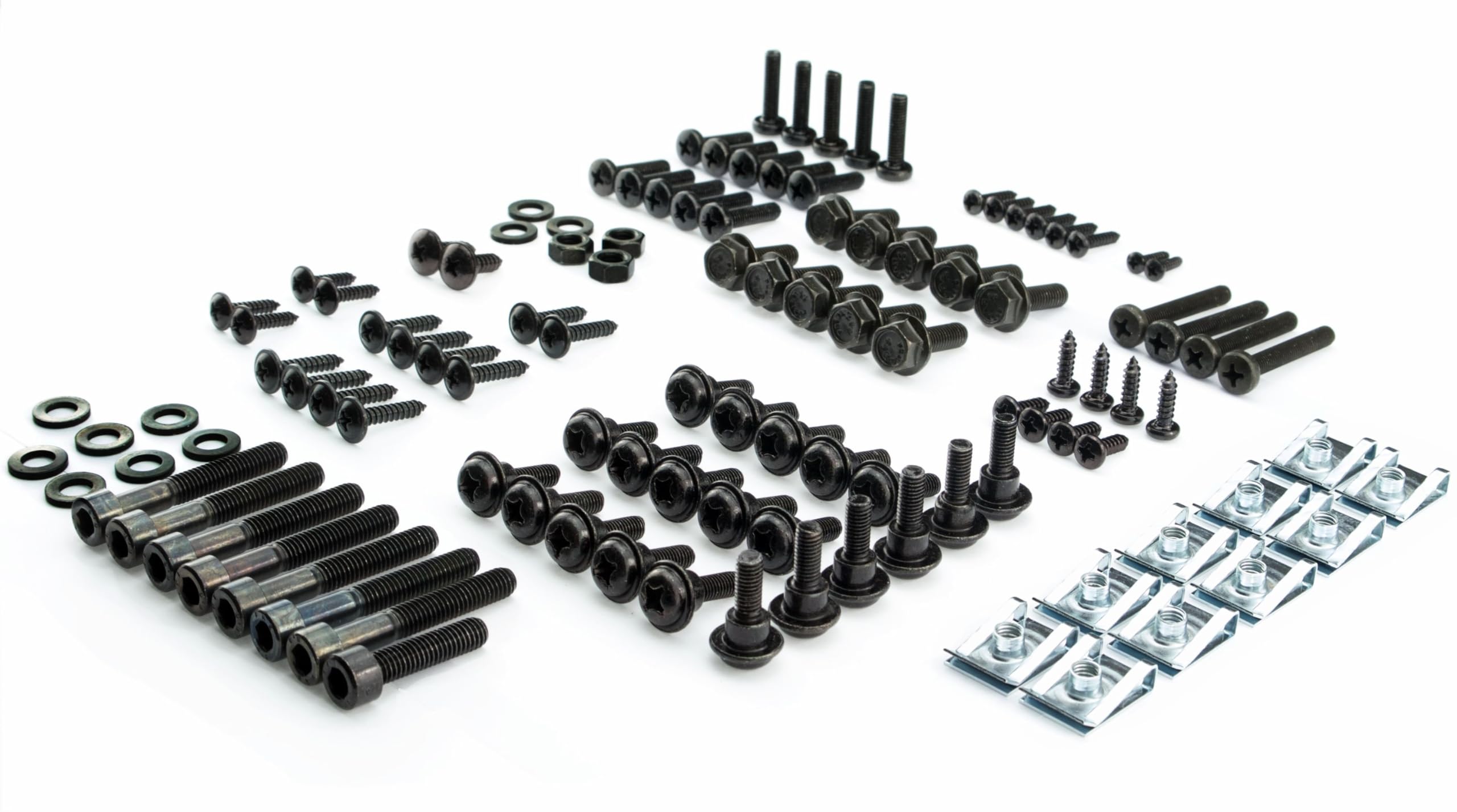 Verkleidungsschrauben Set für den Peugeot Speedfight 2 Schrauben in schwarz + Klemmen