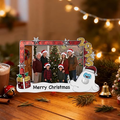 Miniatura 4 de Marco de Fotos Navideño 4x6 - Marco de Fotos 2025 de Metal con Vidrio de Alta Definición, Decoración del Hogar, Regalos de Navidad, Adornos