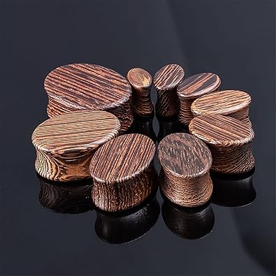 Beydodo Écarteur D Oreilles 8mm, Piercing Tunnel Bois 2 Pièces Marron Ecarteur Oreilles Plug 0g