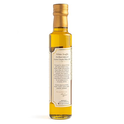 Miniatura 3 de Giusto Sapore Aceite de oliva virgen extra italiano con infusión de trufa blanca, prensado en frío, importado de Italia, 8.5 onzas