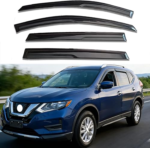Deflectores de viento para Nissan Rogue 2014 2015 2016 2017 2018 2019 2020, viseras de ventana delantera y trasera, juego de 4 piezas, tinte ahumado