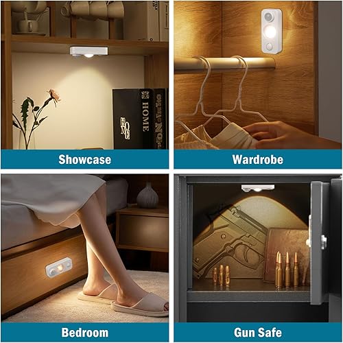 Miniatura 5 de Luz con sensor de movimiento para interiores, iluminación recargable para debajo del gabinete, luz nocturna regulable blanca cálida, luces debajo