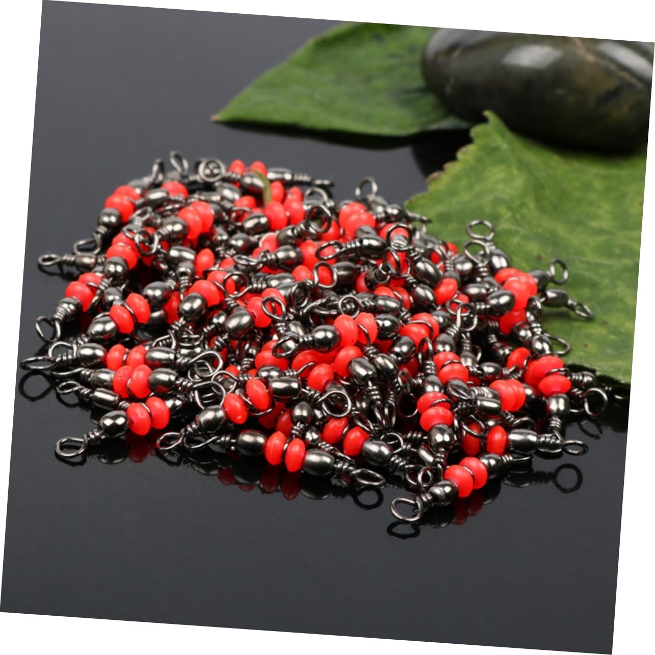 Sosoport 300 Piezas giratorios de Pesca Accesorios de Pesca Accesorios Pesca giratorios triples de Pesca Conector Giratorio de Pesca Estilo japones Girar Pescar Equipo de Pesca Rojo