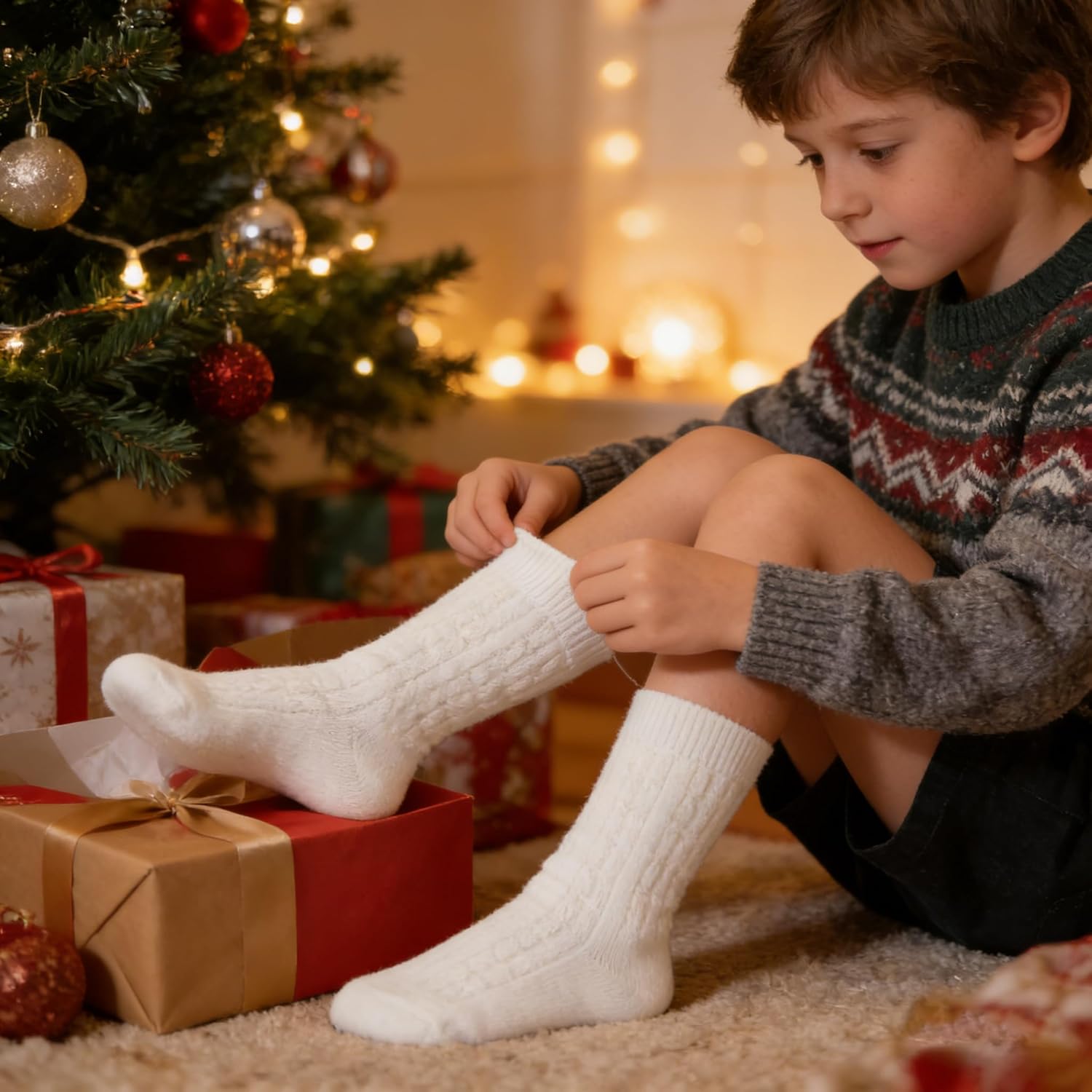 Children's Sports Socks(3pairs) - Comfortable, Warm & Breathable Wool-Cotton Blend Socks for Active Kids | Anti-Slip, Multi-Functional, Recommended Sports for Running & Outdoor Fun! - Image 3