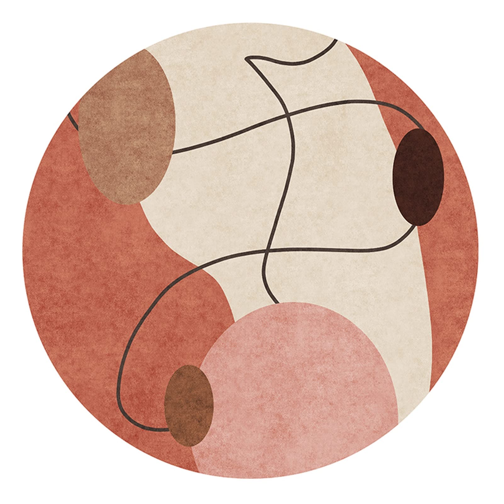 Tapis rond pour salon chaleureux avec grand diamètre 160cm style intérieur