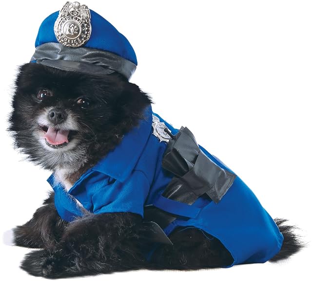 Foto 3 de 4 de Rubie'S 885945X - Disfraz Oficial de policía para Perro, Azul, Talla XL para Halloween