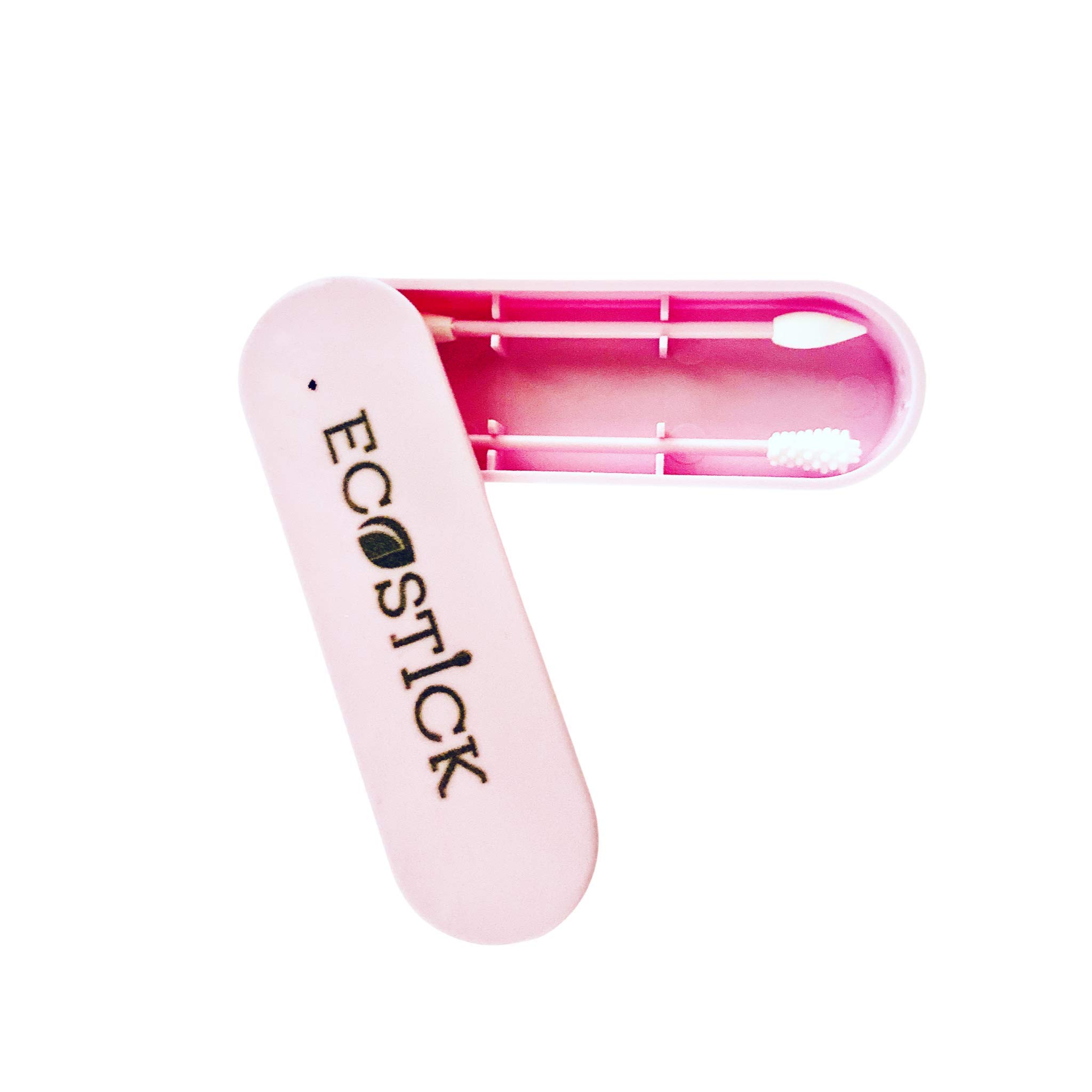 Premium Reusable Ear Swab - Gentle Ear Wax Remover with Storage Case - Eco-Friendly Cotton Bud - Hypoallergenic Silicone Tips - Easy Ear Cleaning - Skin & Personal Care Tool - Personal Gifts - Pink