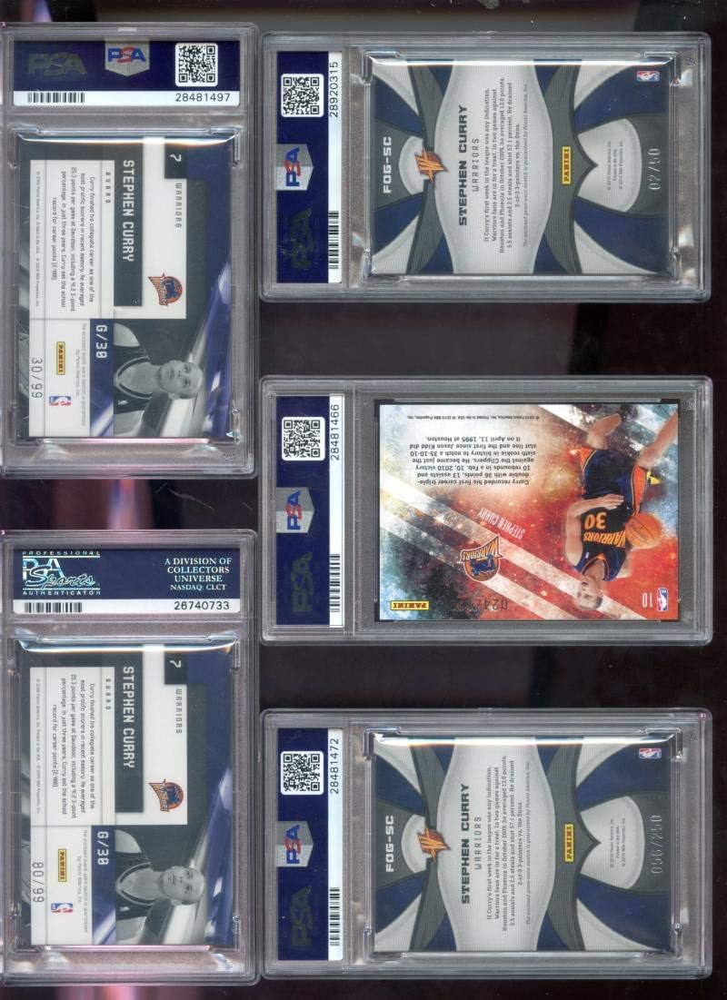 2009-10 Panini Certified Fabric Of The Game 2/50 Stephen Curry ROOKIE RC Game Used Game Worn Jersey PSA 8 Graded NBA Basketball Card Steph Stef