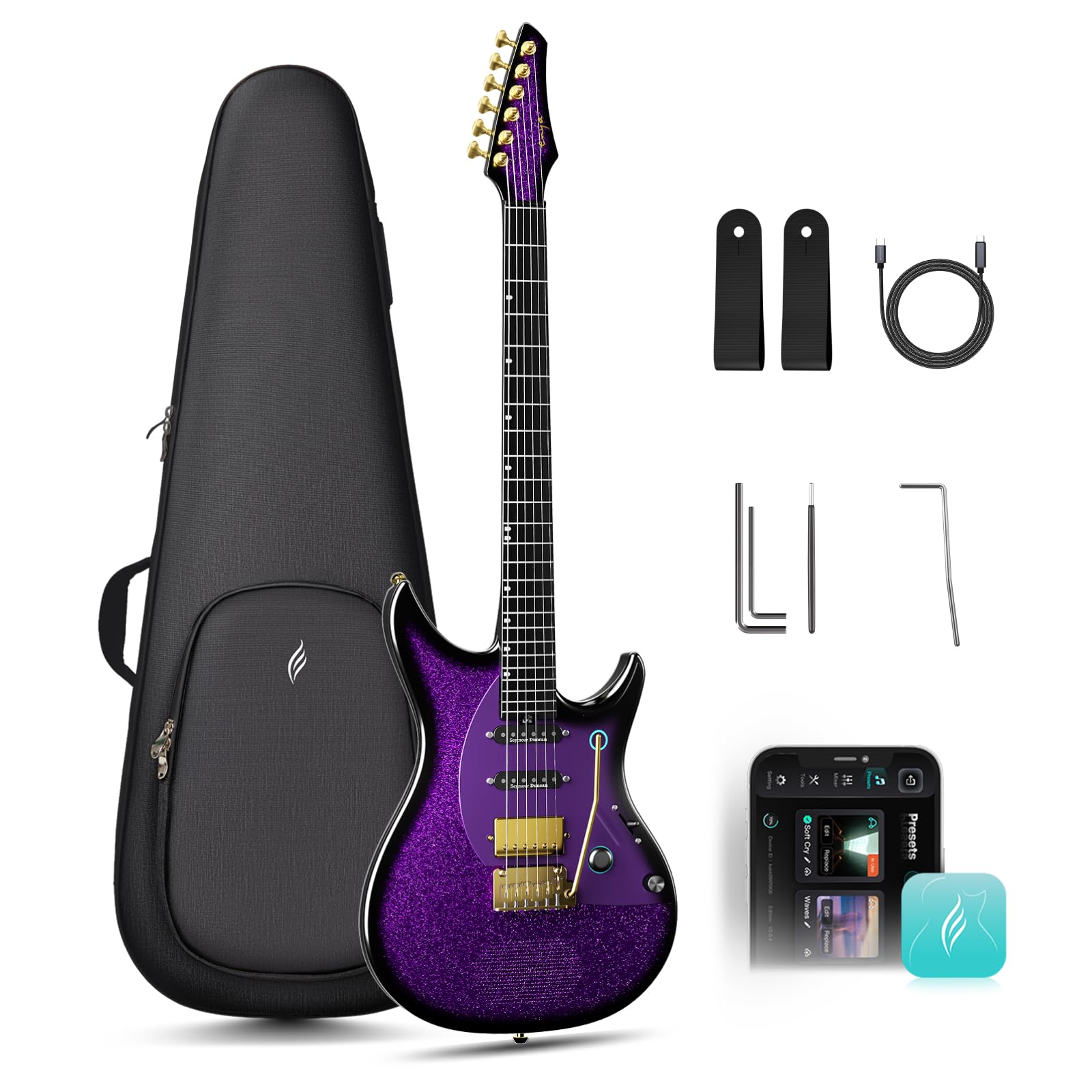 ENYA INSPIRE PRO SD Smart Electric Guitar, w/Seymour Duncan SSL+TB4 Pickups