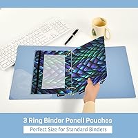 Vista 30 de Binder Pouch Purple Gold Shine Marble File Folder Sturdy Pencil Pouch for 3 Ring Binder Clear Window Office Desk Supplies Case Memento Holder with