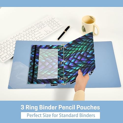Miniatura 30 de Binder Pouch Purple Gold Shine Marble File Folder Sturdy Pencil Pouch for 3 Ring Binder Clear Window Office Desk Supplies Case Memento Holder with