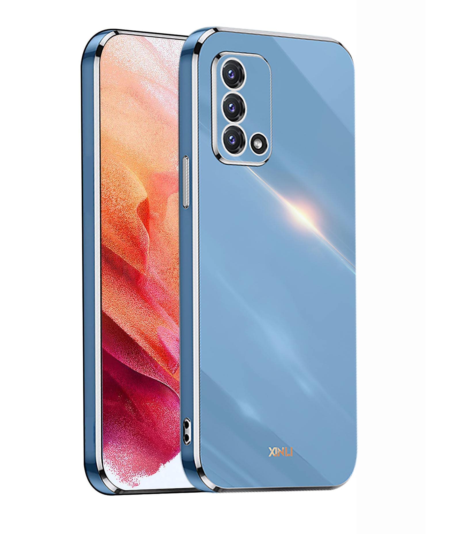 XINYEXIN Cover per Oppo A74 4G Ultra Sottile Custodia Protettiva per Cellulare Opaca Antigraffio Antiurto Bumper Case - Blu
