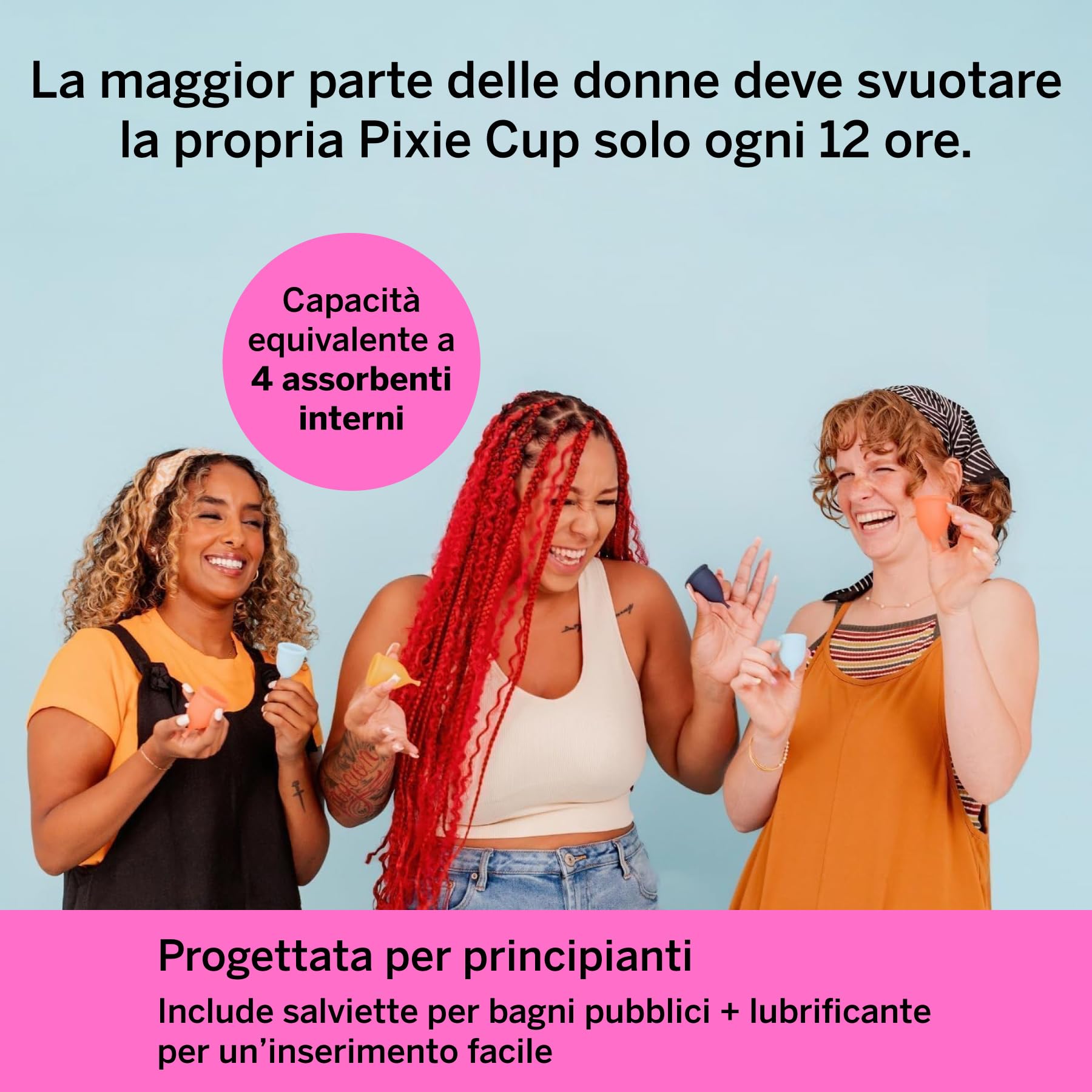 Pixie Cup - Coppetta Mestruale Morbida e Sicura Riutilizzabile - Silicone 100% di Grado Medico - Comprane Una, Ne Doniamo Una (Piccolo)