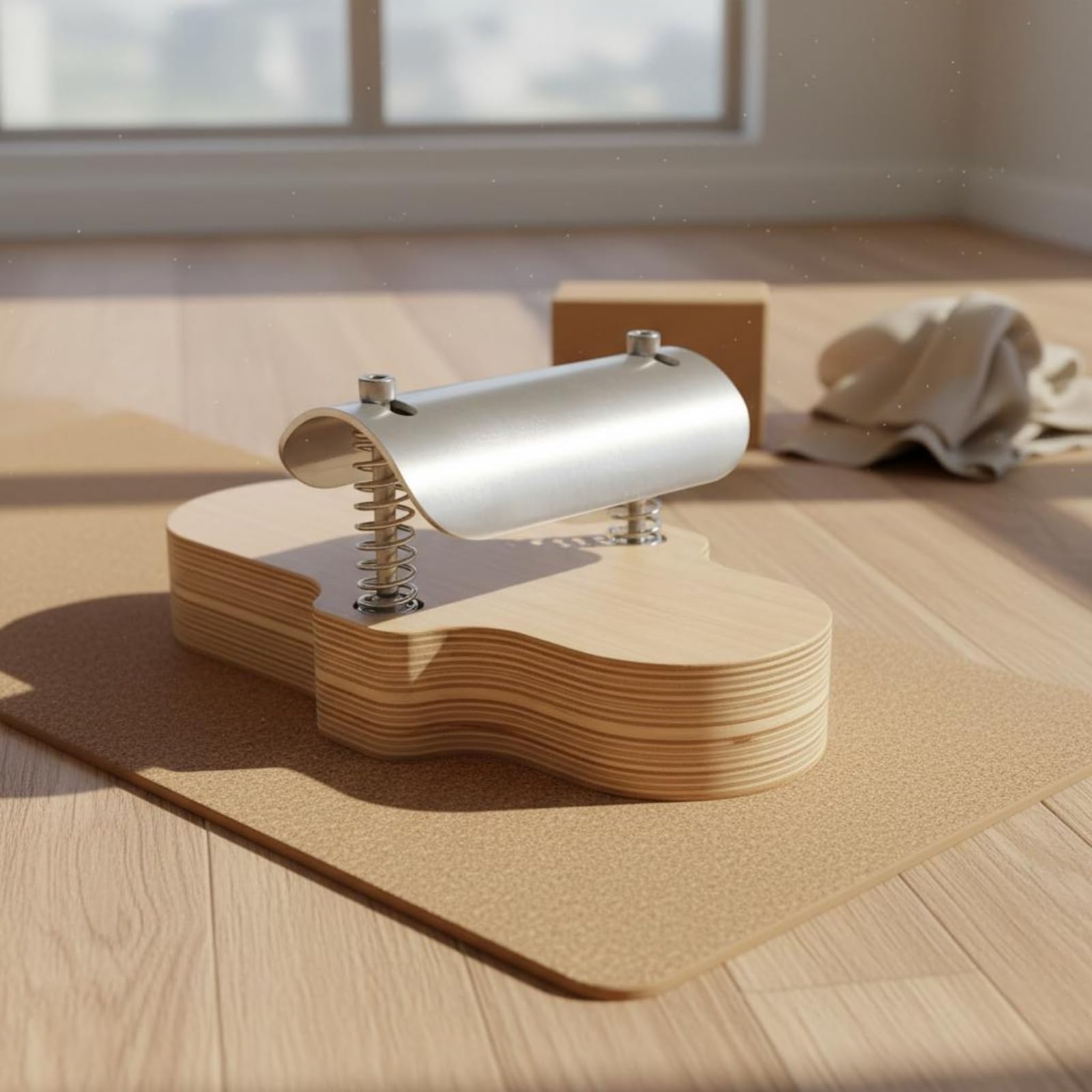 Harilla Dispositivo de Correccion del Pie con Estructura de Madera en y Resorte Visible para Terapia de Estiramiento del Tobillo y Entrenamiento de Flexibilidad del Pie en Hogar