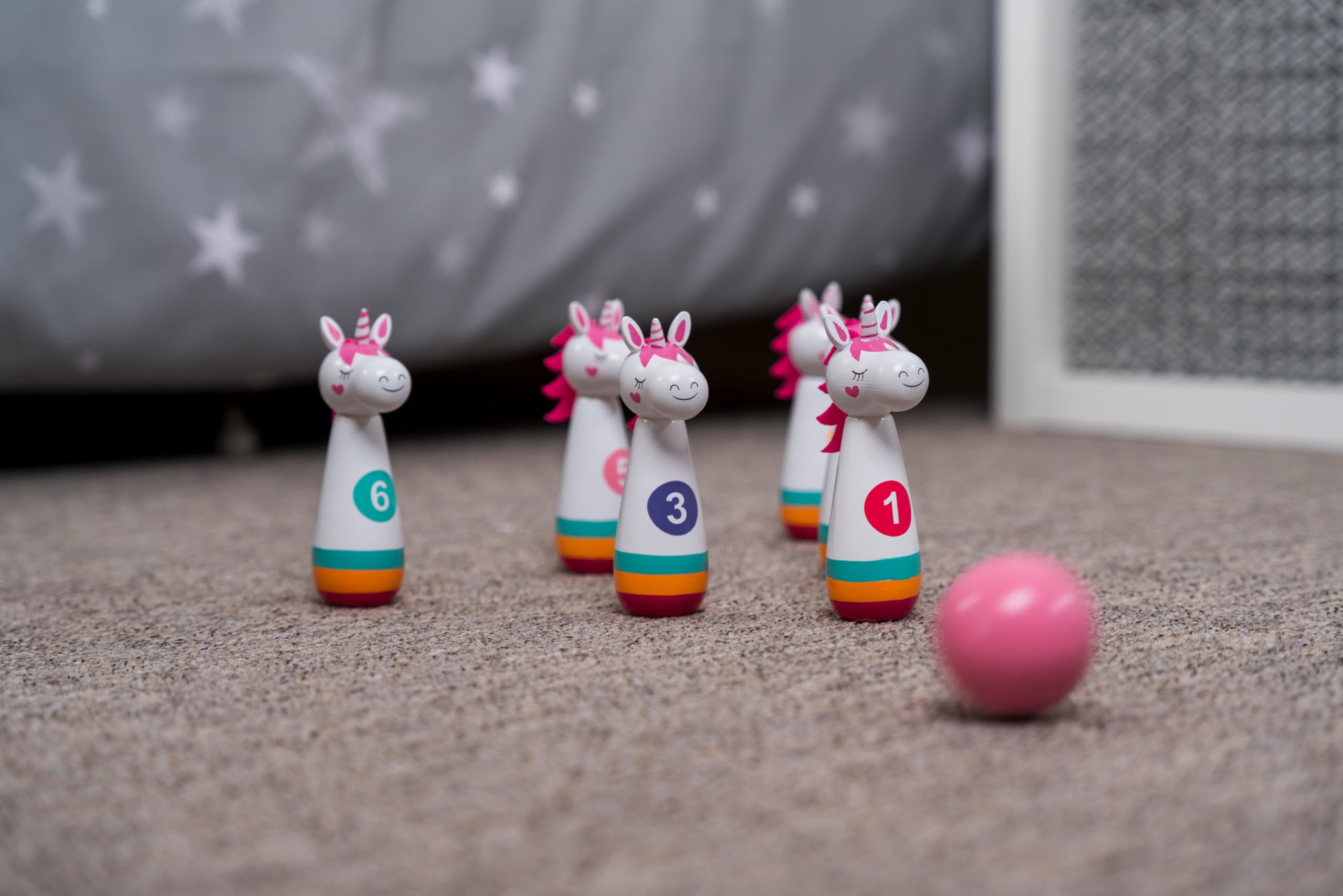Mousehouse Gifts - Kinder Kegel-Set - Einhorn-Design - Holz