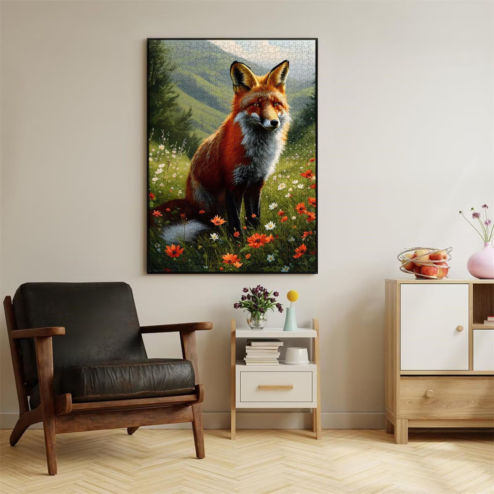 Blume Puzzle 3000 Teile Fuchs Puzzle Erwachsene, Holzpuzzle Erwachsene, DIY Groß Puzzelmatten, Premium Quality Klassische Wooden Jigsaw, Holzpuzzle ab 14 Jahren für Jungen, Geschenke Mädche S-685