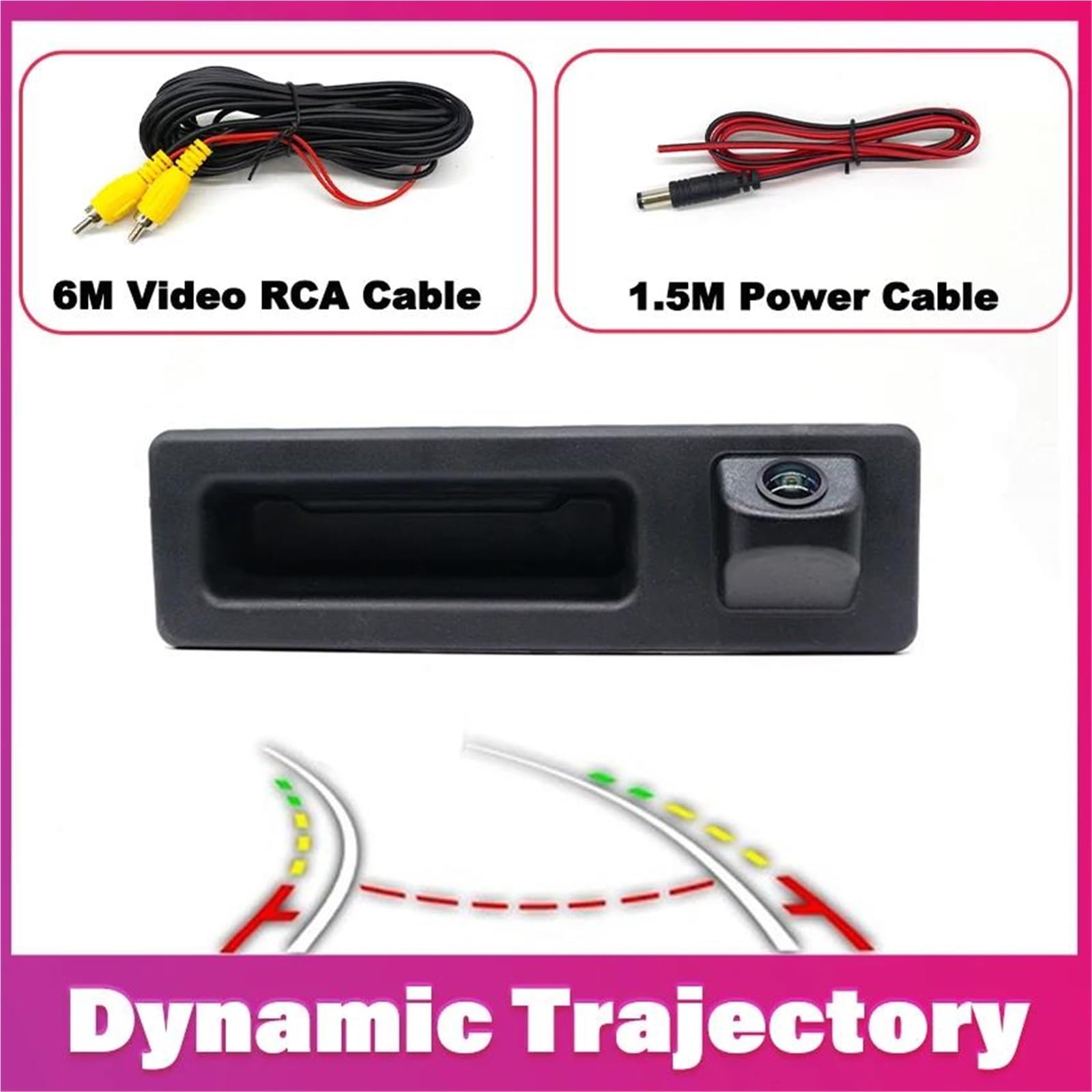 para BMW 5 Series F10 F11 3 F30 F31 F32 X3 F25 Trayectoria 170 Grados 1080 × 720P AHD Visión Nocturna Cámara De Trasera del Vehículo Auto Cámara Trasera(B Dynamic Guidelines)