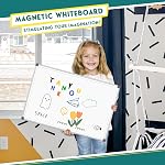 Double-Sided Magnetic Whiteboard for Wall 24 x 18 Inch, Large Dry Erase Board with Silver Aluminum Frame, Horizontal Vertical Hanging with Hole-Free Hooks, Complete 14-Piece Accessory Kit