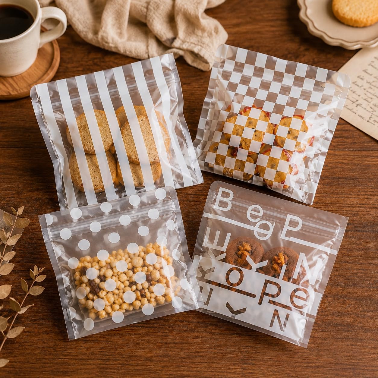 SATYAM KRAFT 36 Pcs Korean Style Ziplock Pouches for Gifting, Birthday Return Gift Packing, Gifts, Snacks, Dry Fruits, Small Items | PVC Bags with Flower Printed | Storage & Gift Packaging Bags-image-47