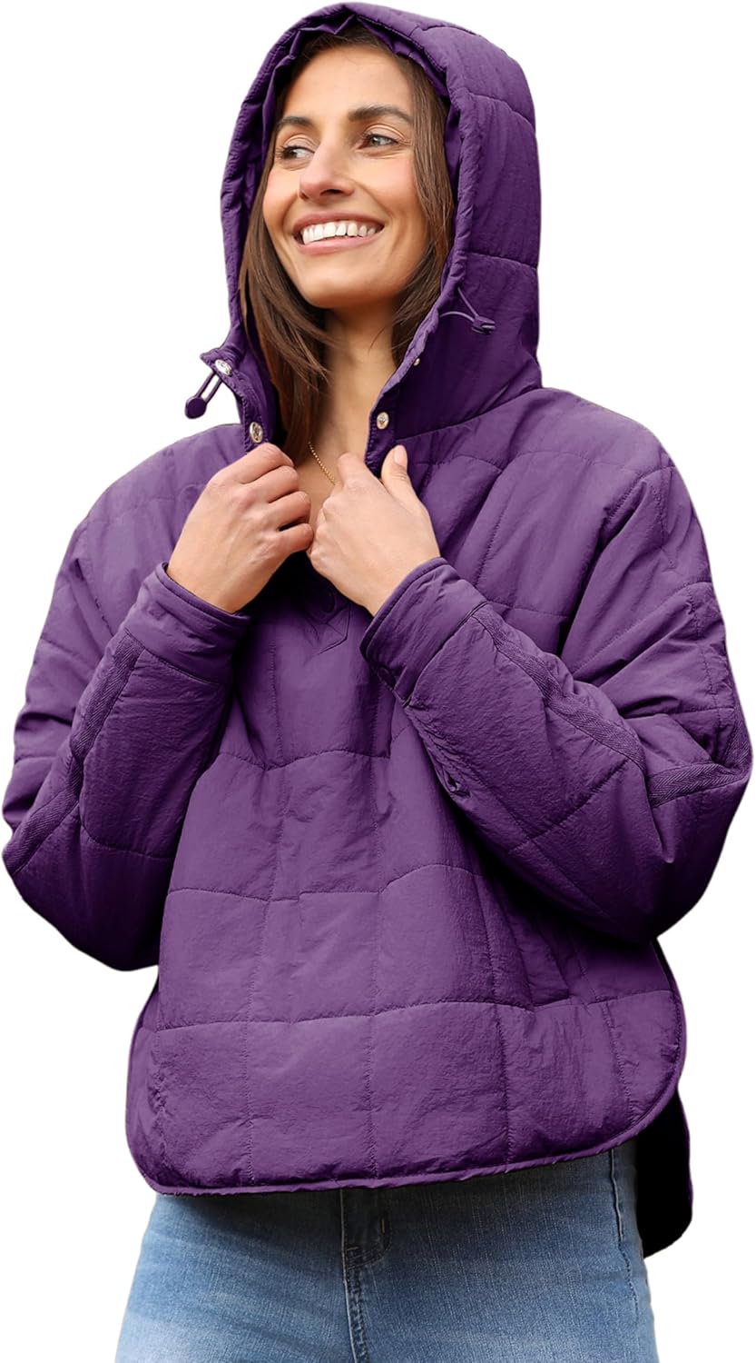 AMEBELLE Women's Oversized Hooded Puffer Jacket Quilted Jackets for Women Lightweight Winter Warm Padded Hoodies Coat