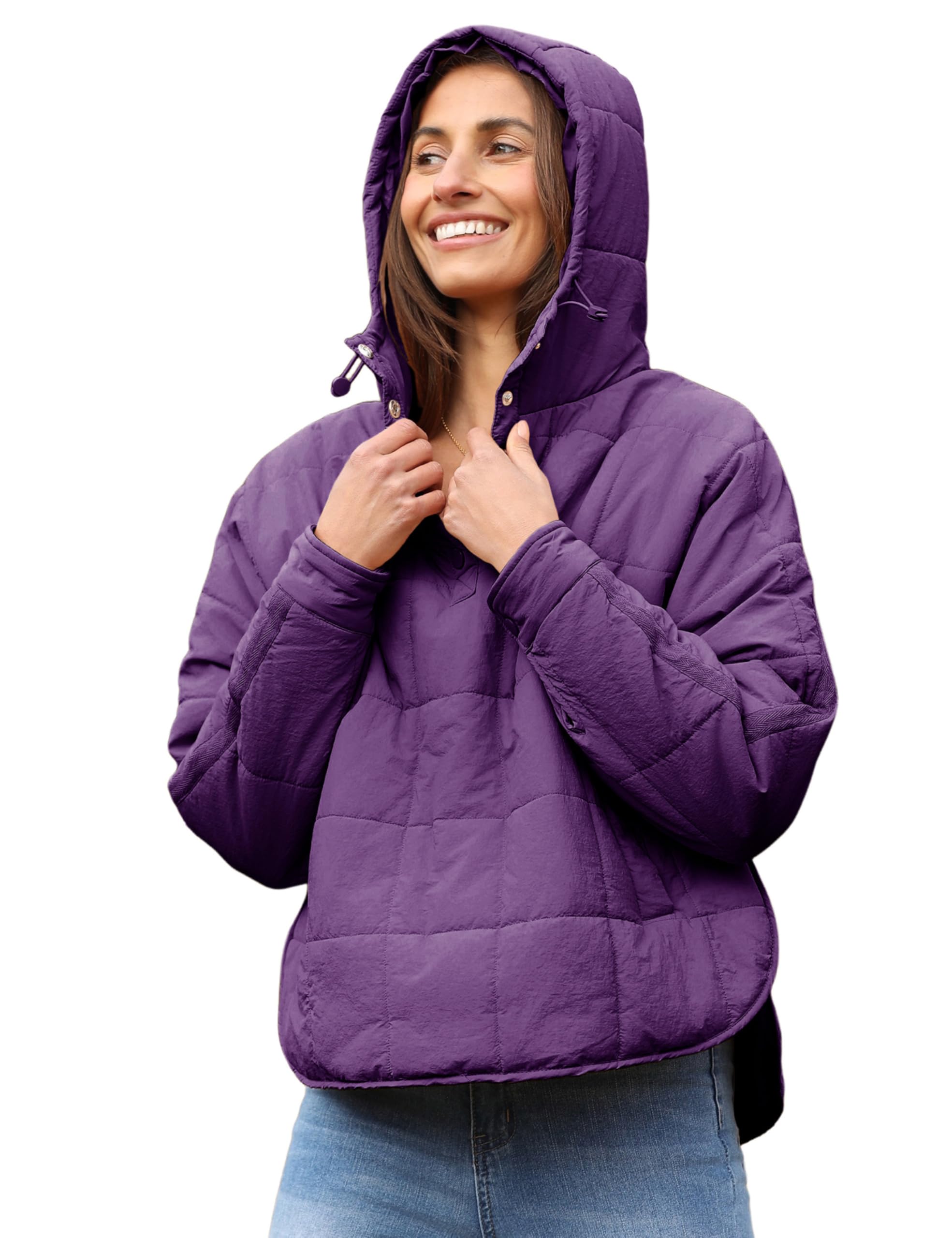 AMEBELLE Women's Oversized Hooded Puffer Jacket Quilted Jackets for Women Lightweight Winter Warm Padded Hoodies Coat